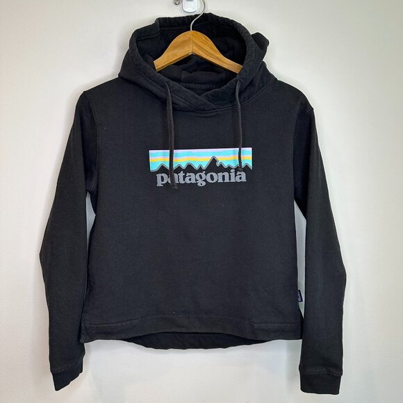 Patagonia Pastel P-6 Logo Uprisal Hoody in Black Size Small - Picture 1 of 3
